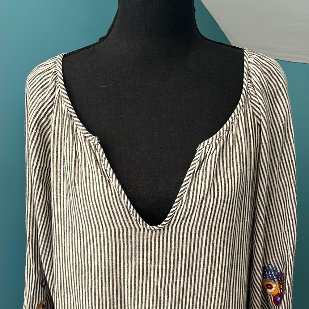 Anthropologie Feather Bone Lindsey Embroidered Tunic Dress Size Large - Picture 3 of 13
